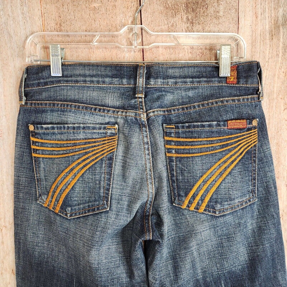 7 For All Mankind Womens Dojo Jeans Size 28 Dark Wash Flare Leg